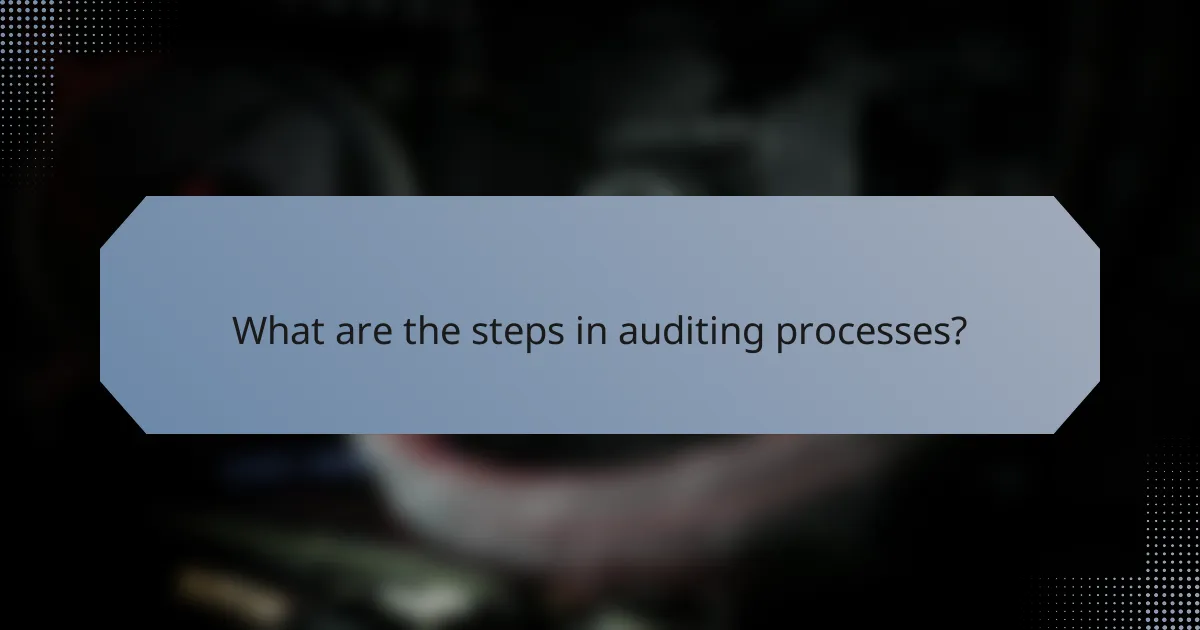 What are the steps in auditing processes?